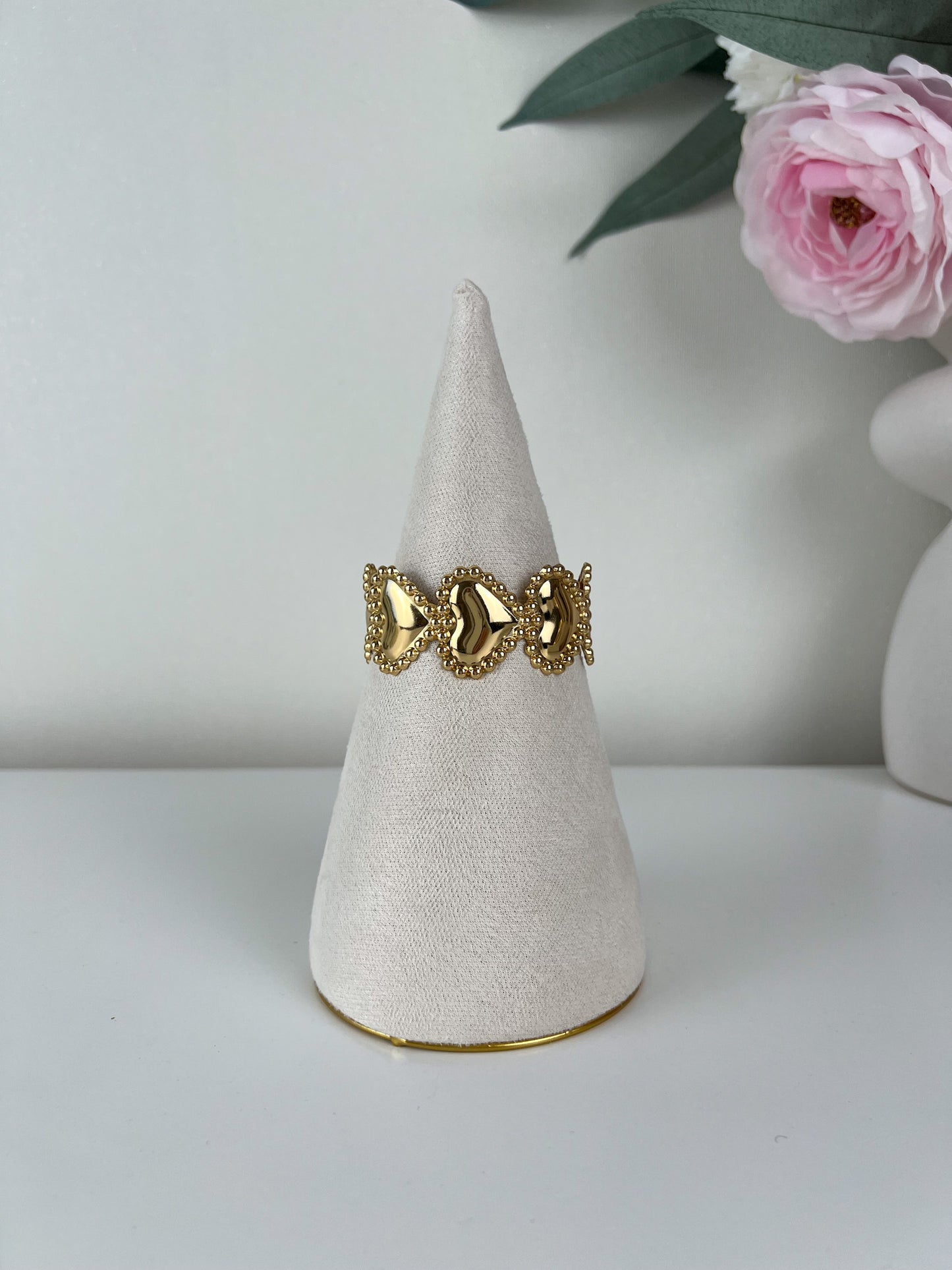 Bangle armband statement hartjes zij met dots