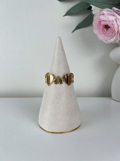Bangle armband statement platte hartjes