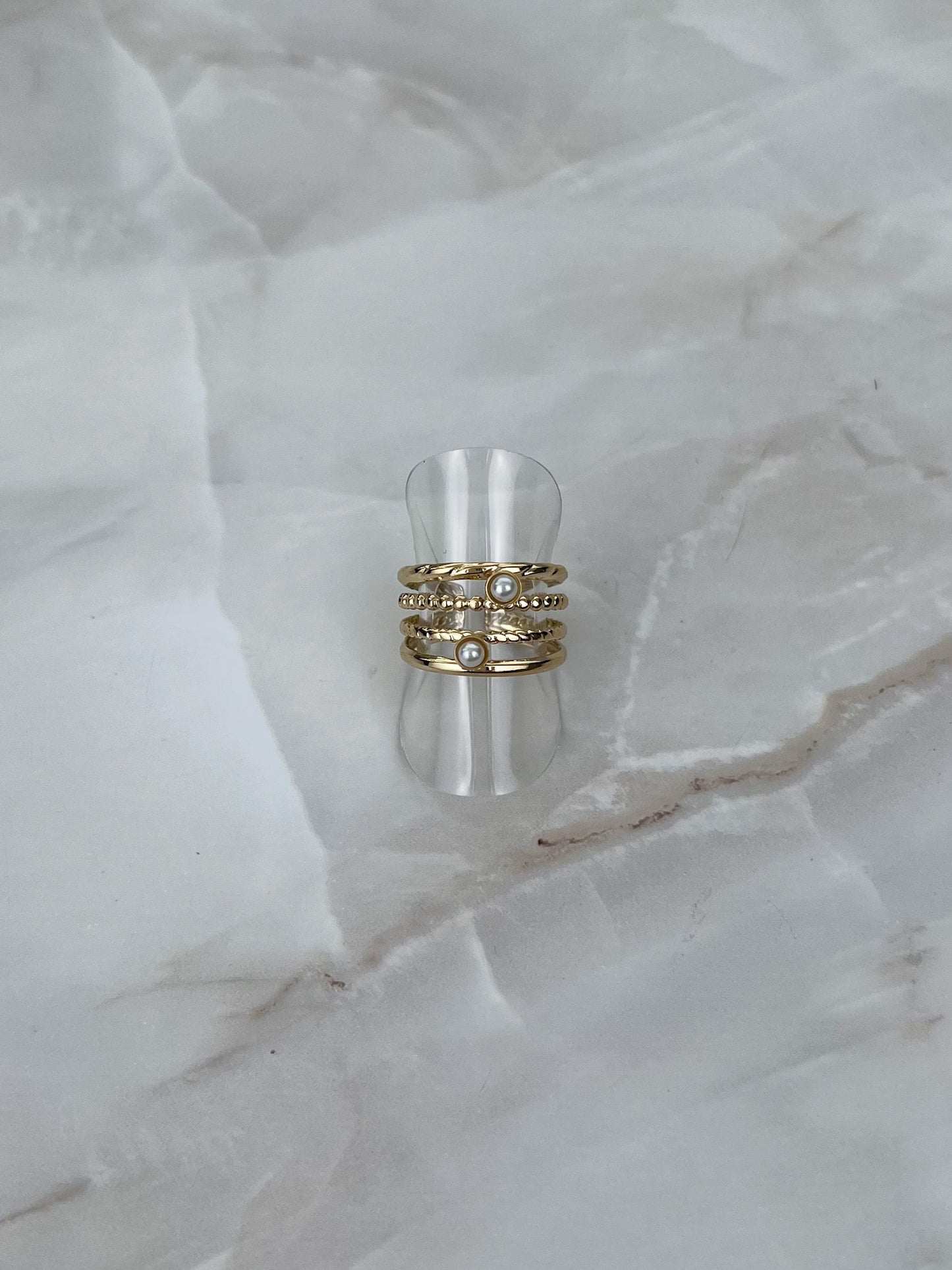 Ring meerdere laagjes met parels