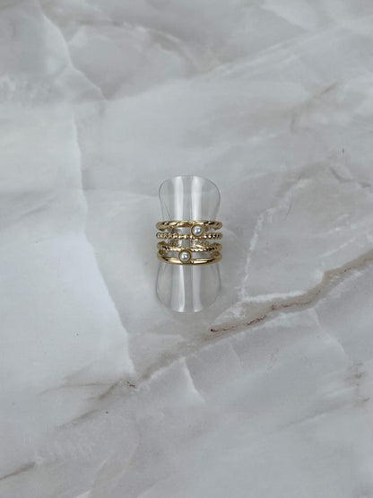 Ring meerdere laagjes met parels