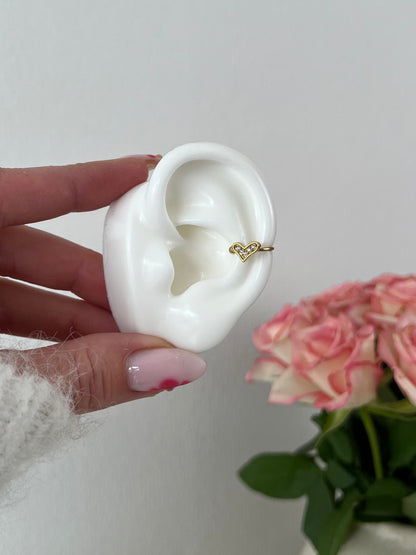 Earcuff hartje met strass