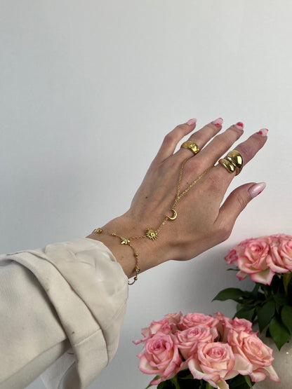 Hand chain moon and stars