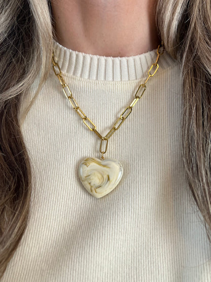 Ketting marble heart