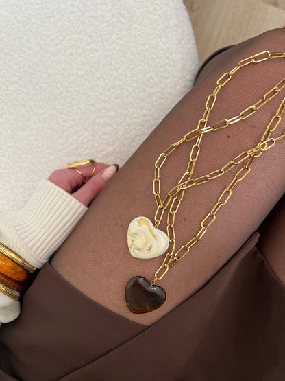 Ketting marble heart