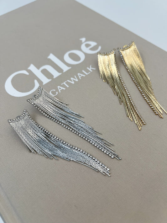 Oorbellen waterfall strass