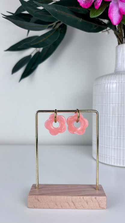 Oorbellen acryl bloemen