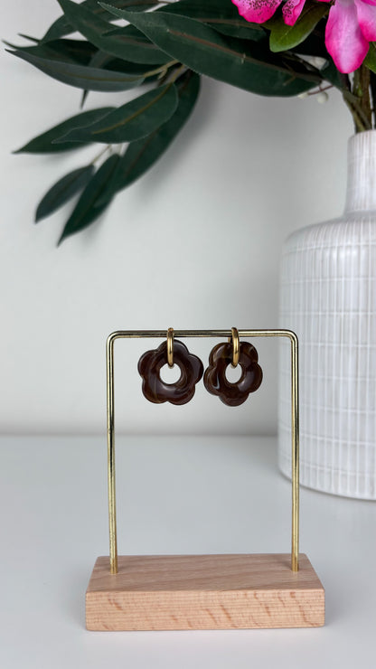 Oorbellen acryl bloemen