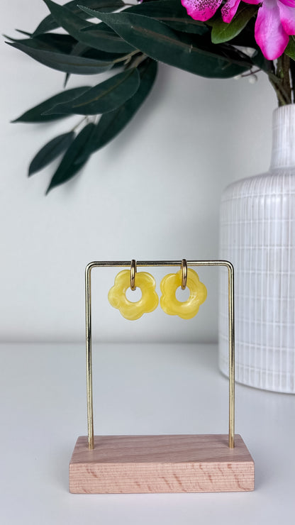 Oorbellen acryl bloemen