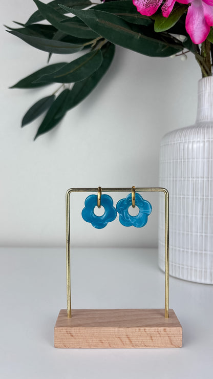 Oorbellen acryl bloemen