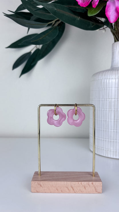 Oorbellen acryl bloemen
