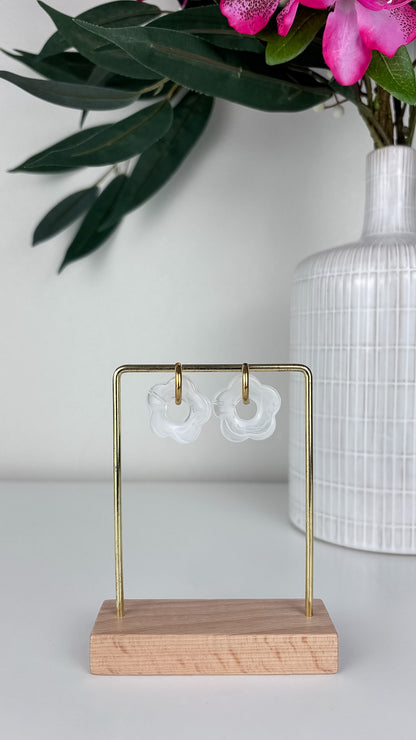 Oorbellen acryl bloemen