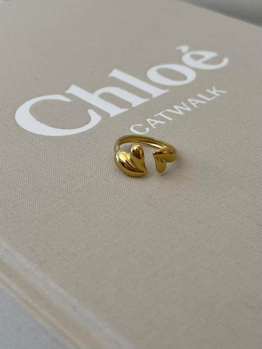 Ring open voorzijde speelse hartjes