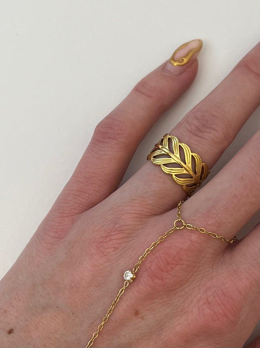 Ring blaadjes op zij