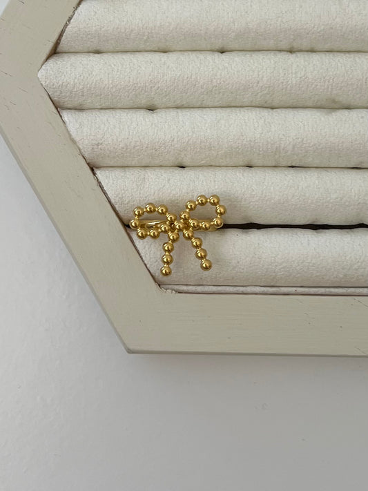 Ring strik met bolletjes patroon
