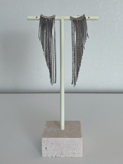 Oorbellen waterfall strass