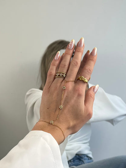 Ring 3 strass klavertjes
