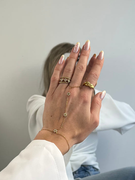Ring 3 strass klavertjes