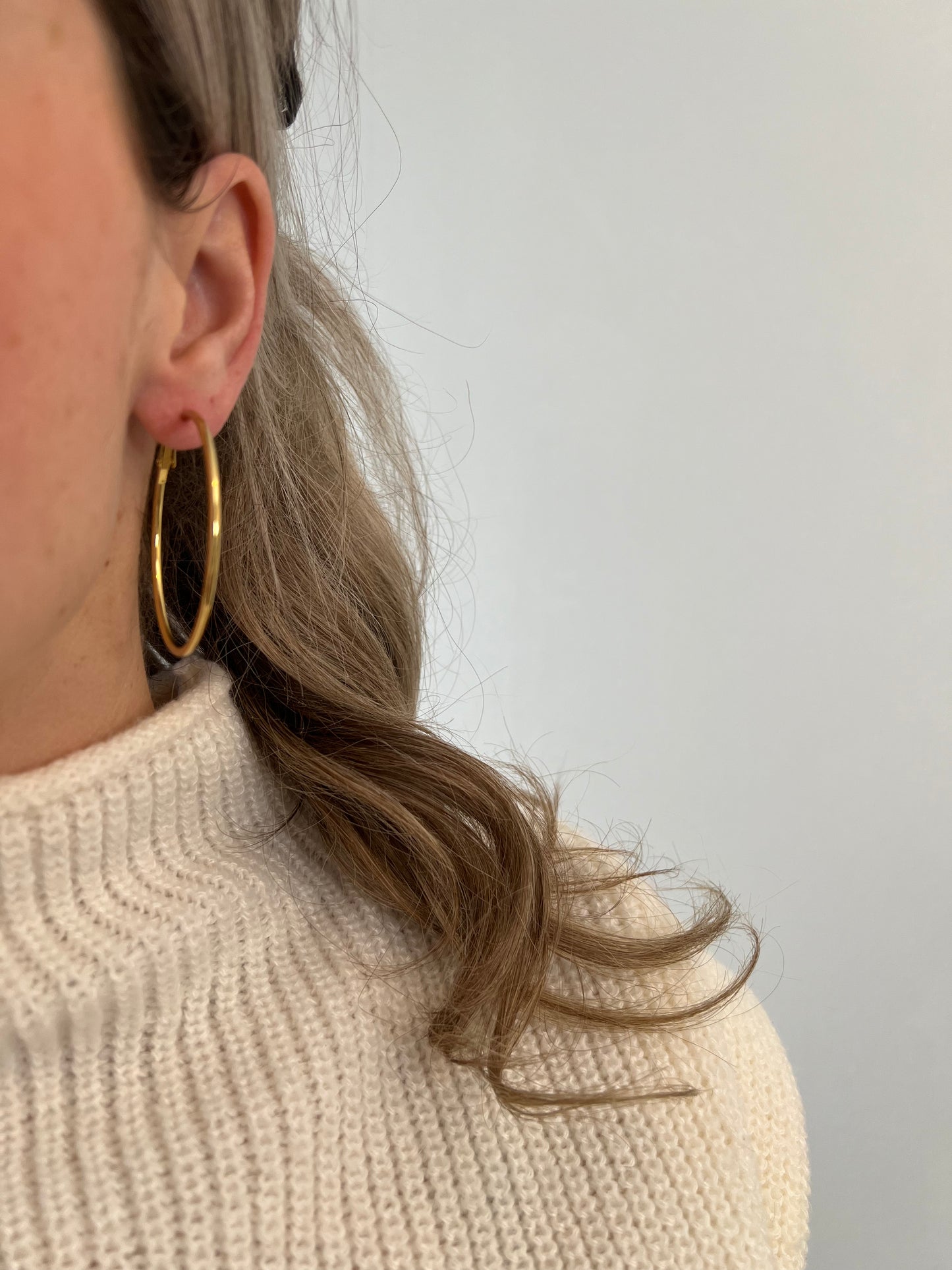 Thin hoop oorbellen 50mm
