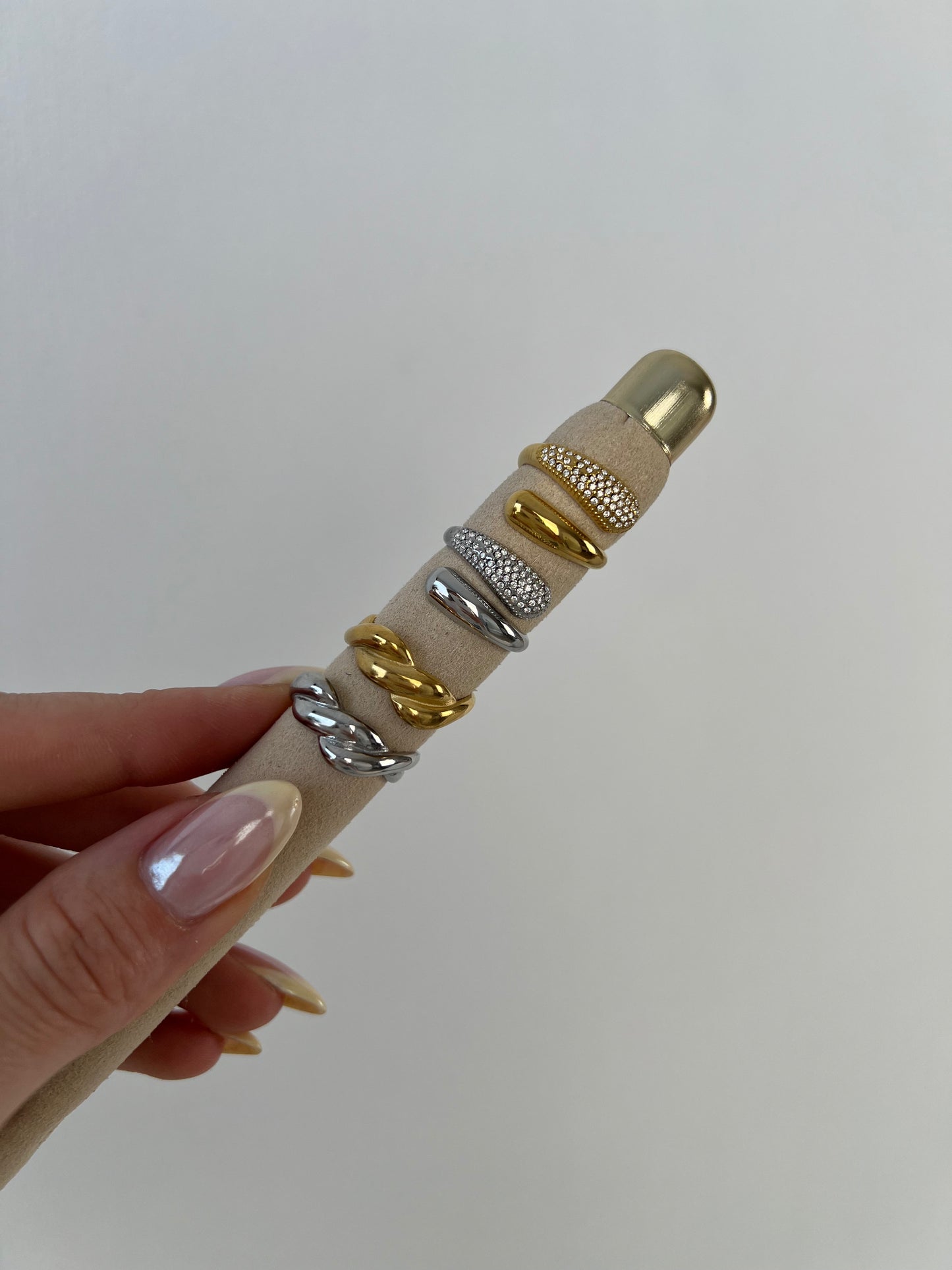 Ring dubbel laagjes met strass