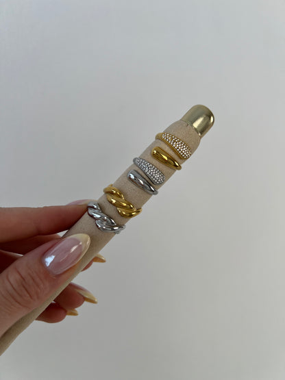 Ring dubbel laagjes met strass