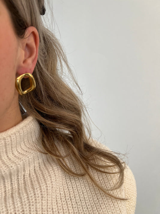 Oorbellen asymmetrisch square