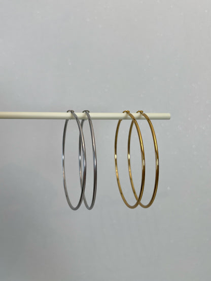 Thin hoop oorbellen 70mm