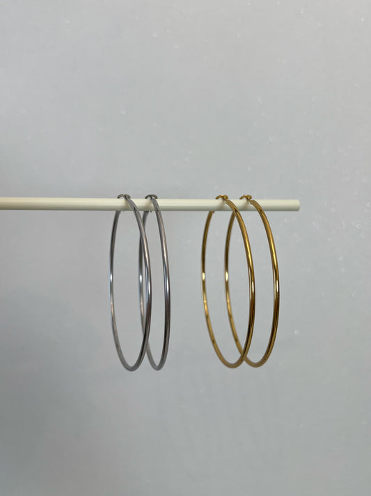 Thin hoop oorbellen 70mm