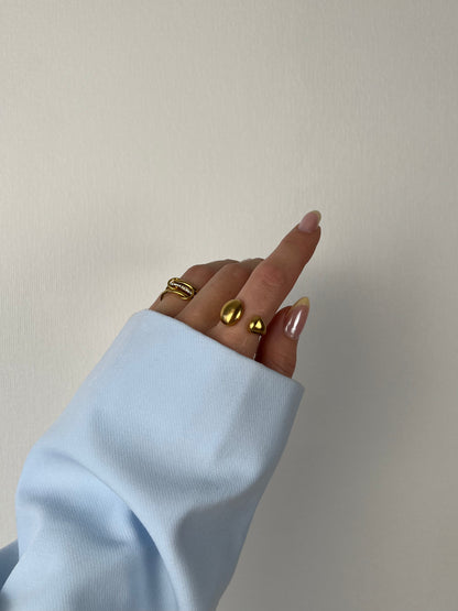 Ring 2 matte bolletjes open voorzijde