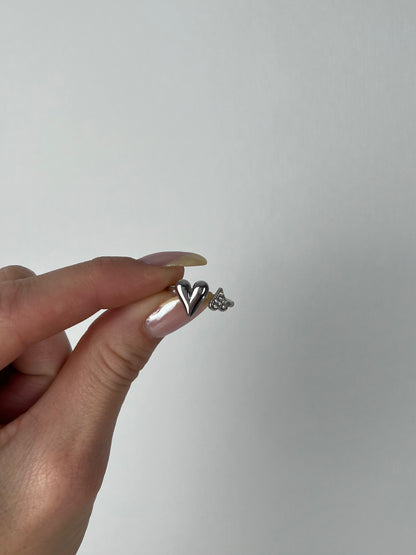 Ring 2 hartjes open voorzijde