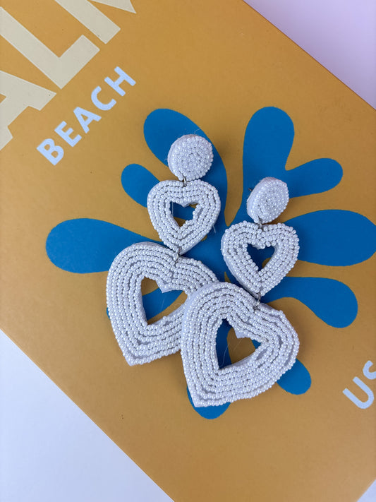 Oorbellen stof kralen harten