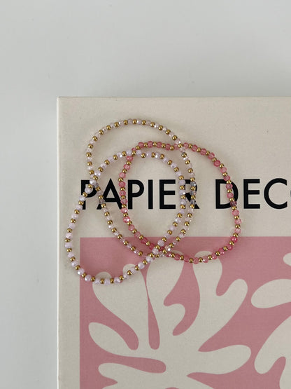 Elastisch armbandjes setje met kleur kraaltjes