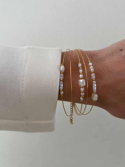 Armband statisch meerdere lagen met steentjes en sluiting