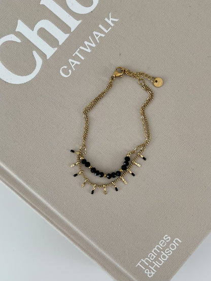 Armband 2 laagjes met kleuren kraaltjes