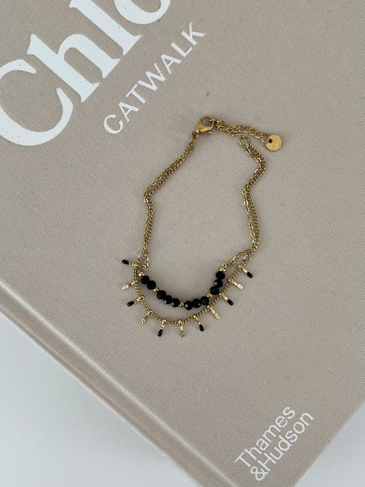 Armband 2 laagjes met kleuren kraaltjes